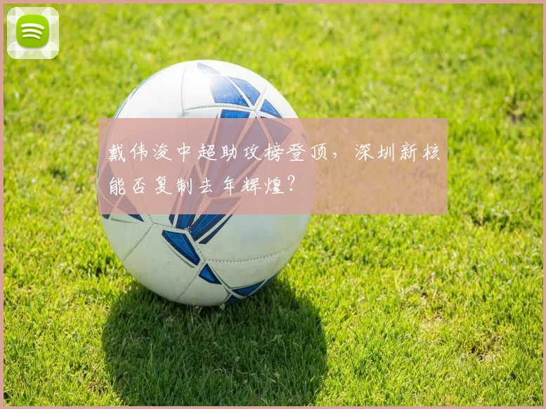 戴伟浚中超助攻榜登顶，深圳新核能否复制去年辉煌？